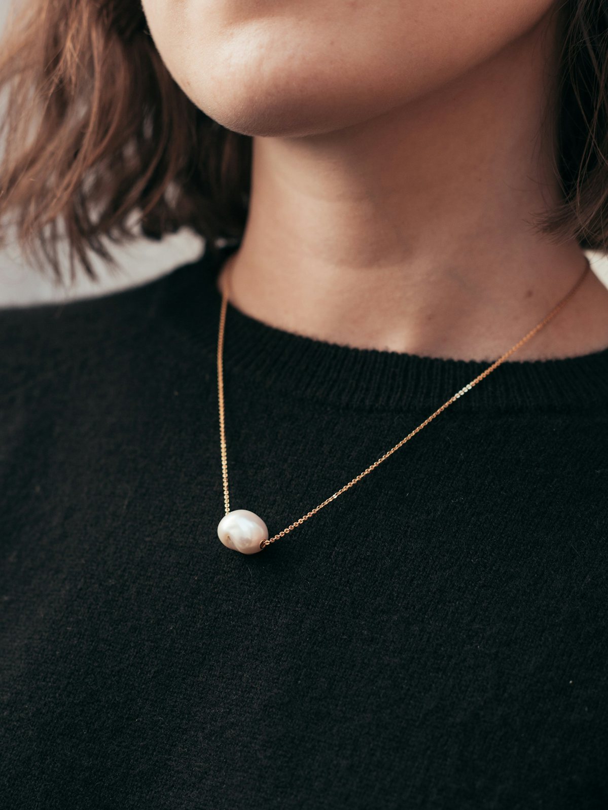 Baroque Pearl Necklace in Gold