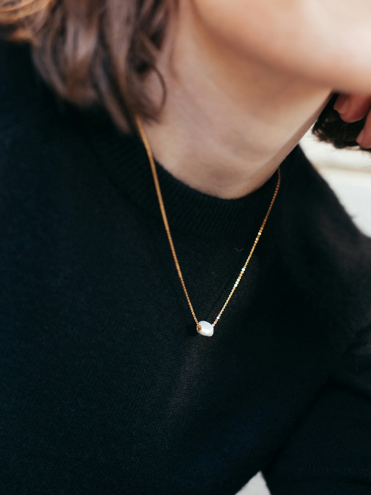 Mini Baroque Pearl Necklace in Gold