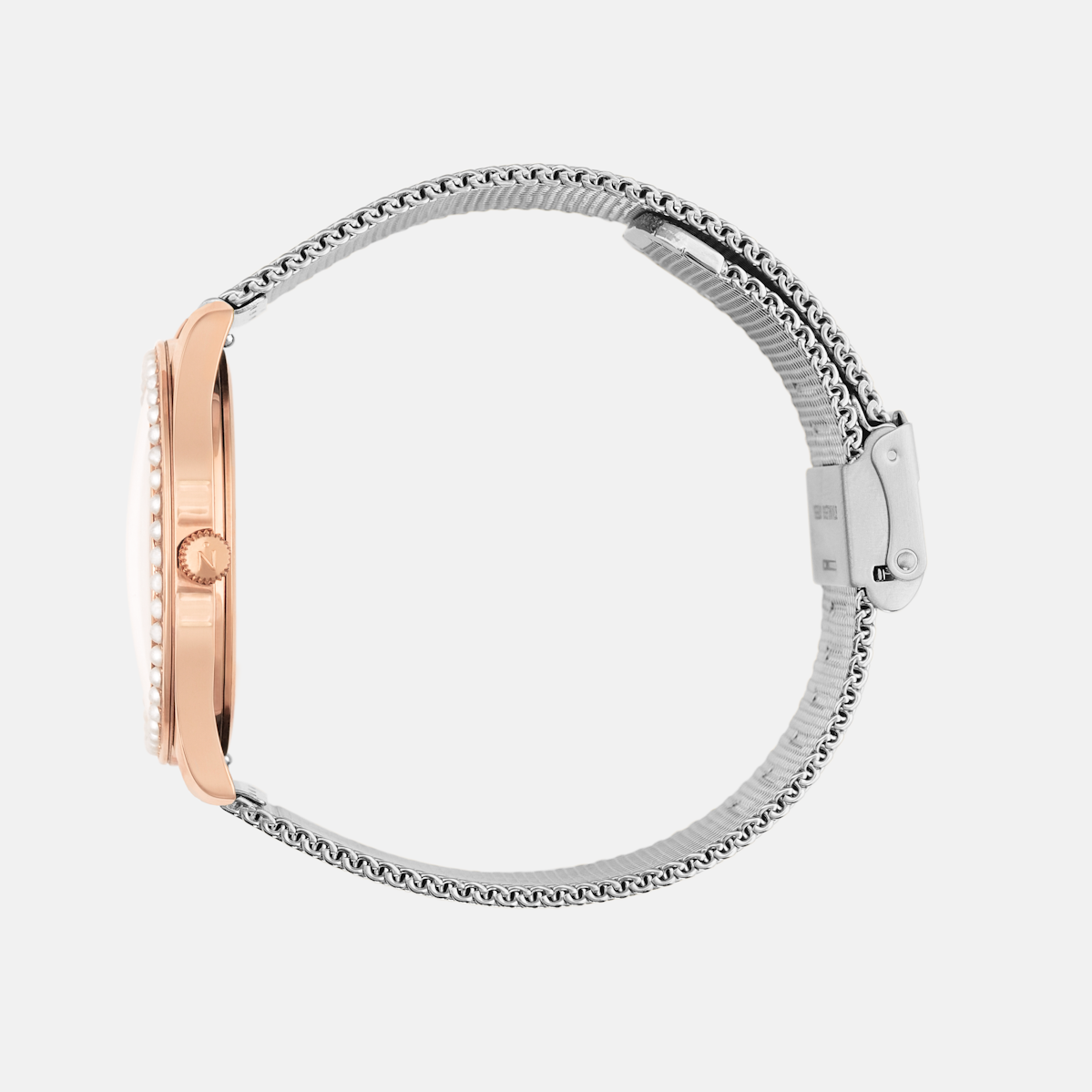 Lune 48 - Rose Gold - Stainless Steel Mesh