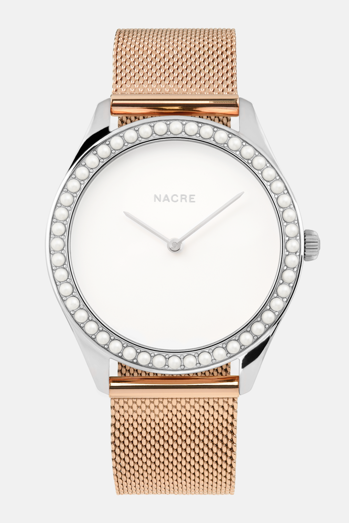 Lune 48 - Stainless Steel - Rose Gold Mesh