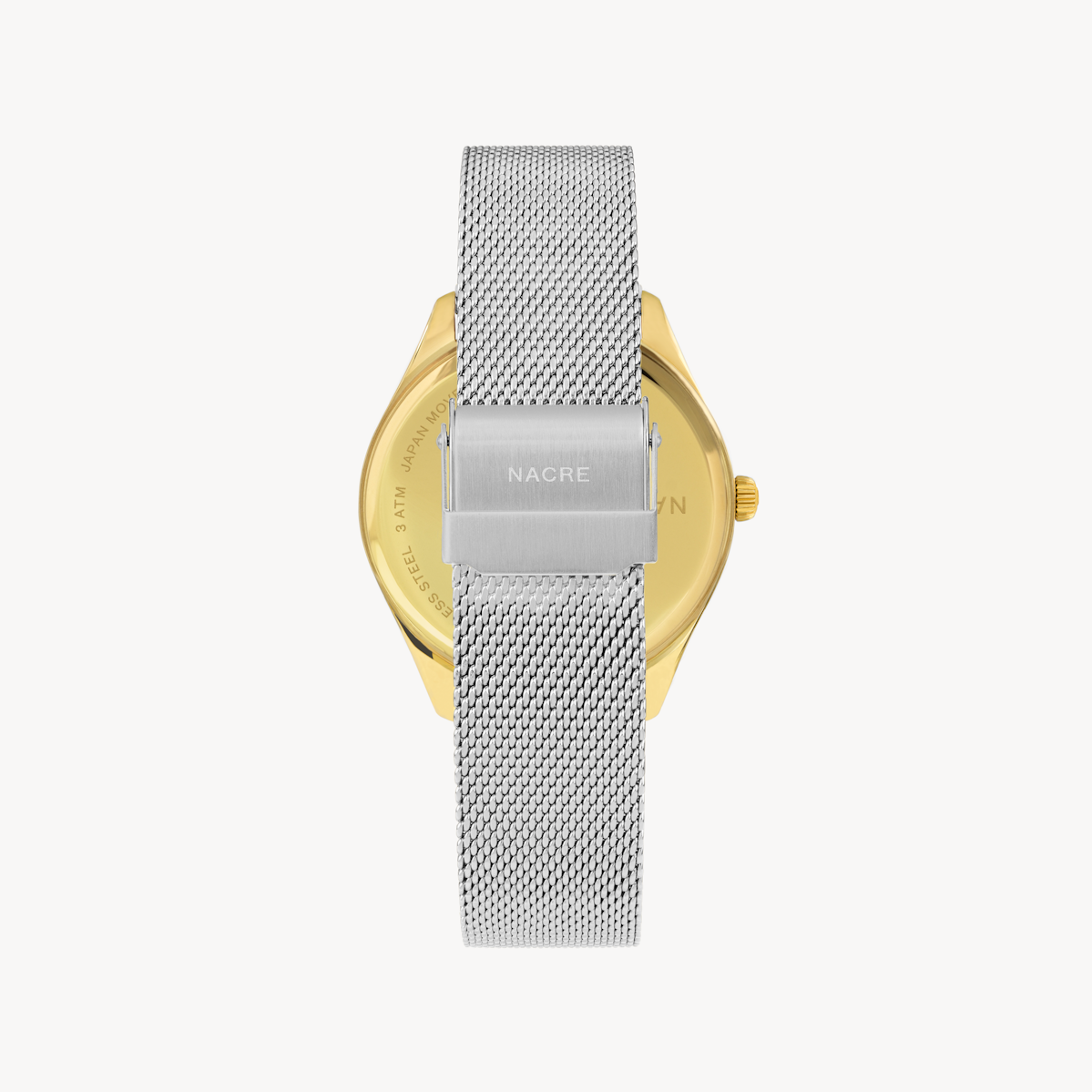 Lune 8 - Gold and White - Stainless Steel Mesh