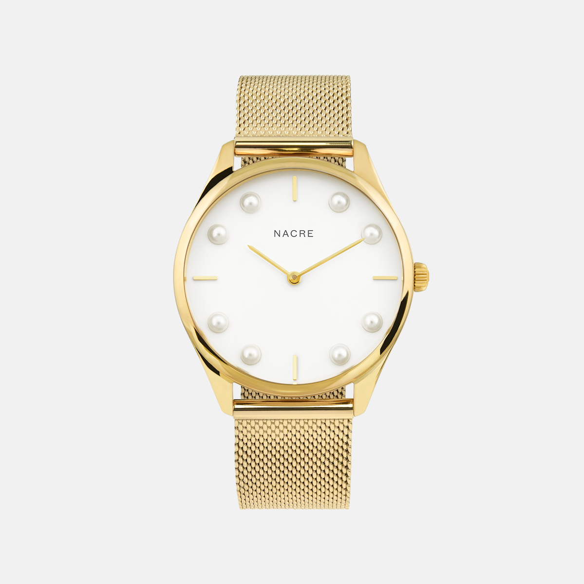 Lune 8 - Gold and White - Gold Mesh
