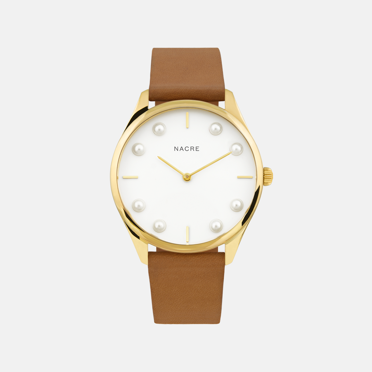 Lune 8 - Gold and White - Saddle Leather