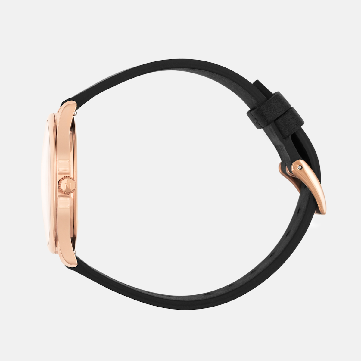 Lune 8 - Rose Gold and White - Natural Leather