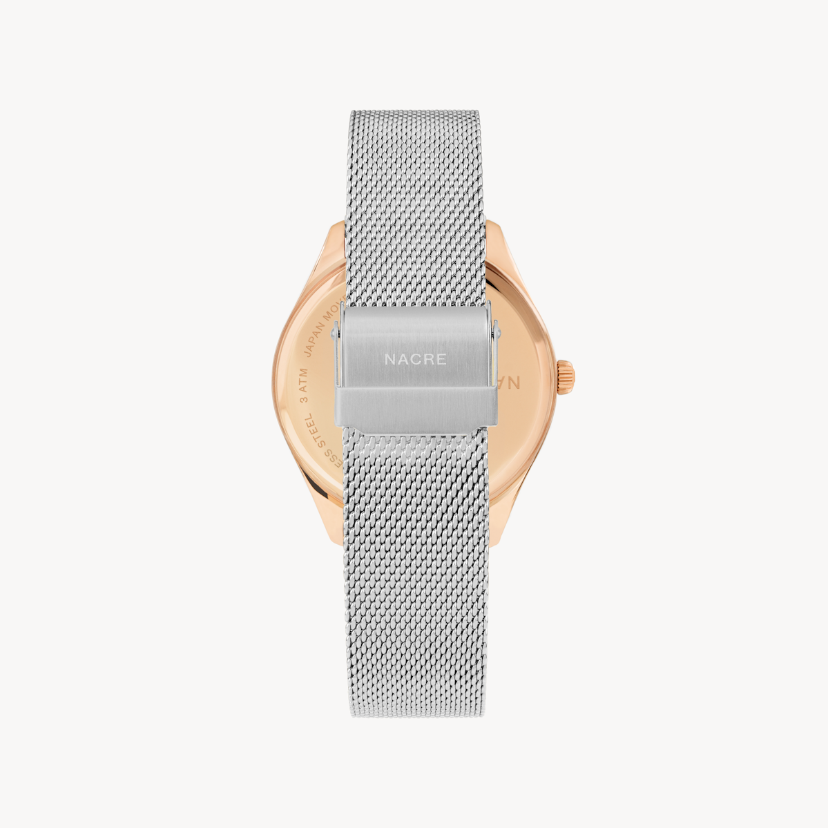 Lune 8 - Rose Gold and White - Stainless Steel Mesh