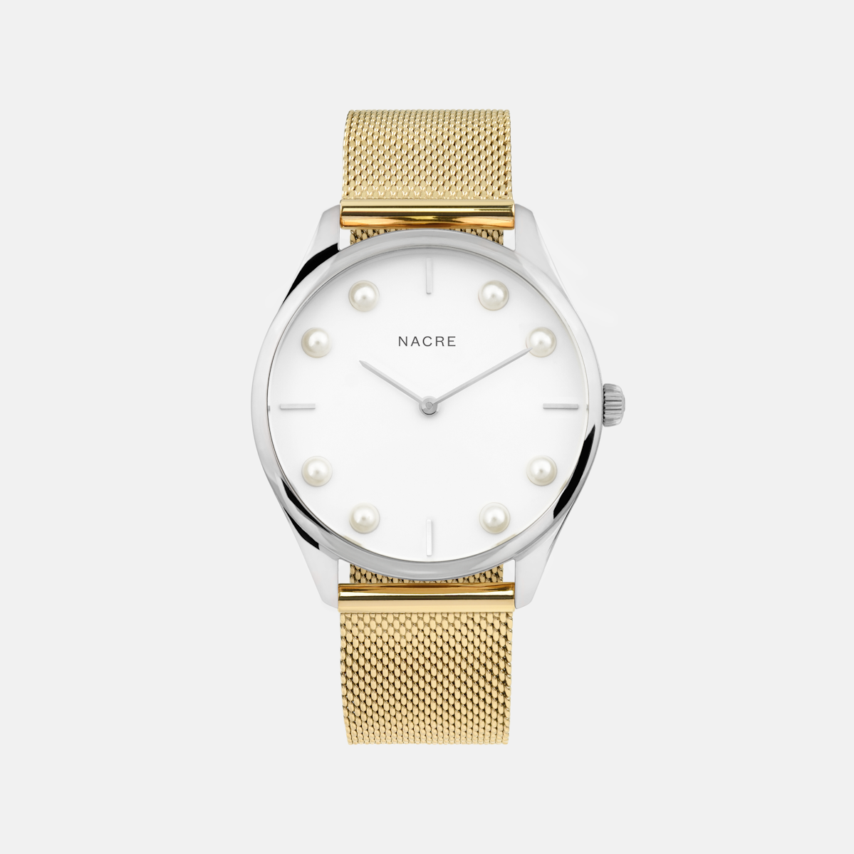 Lune 8 - Stainless Steel - Gold Mesh