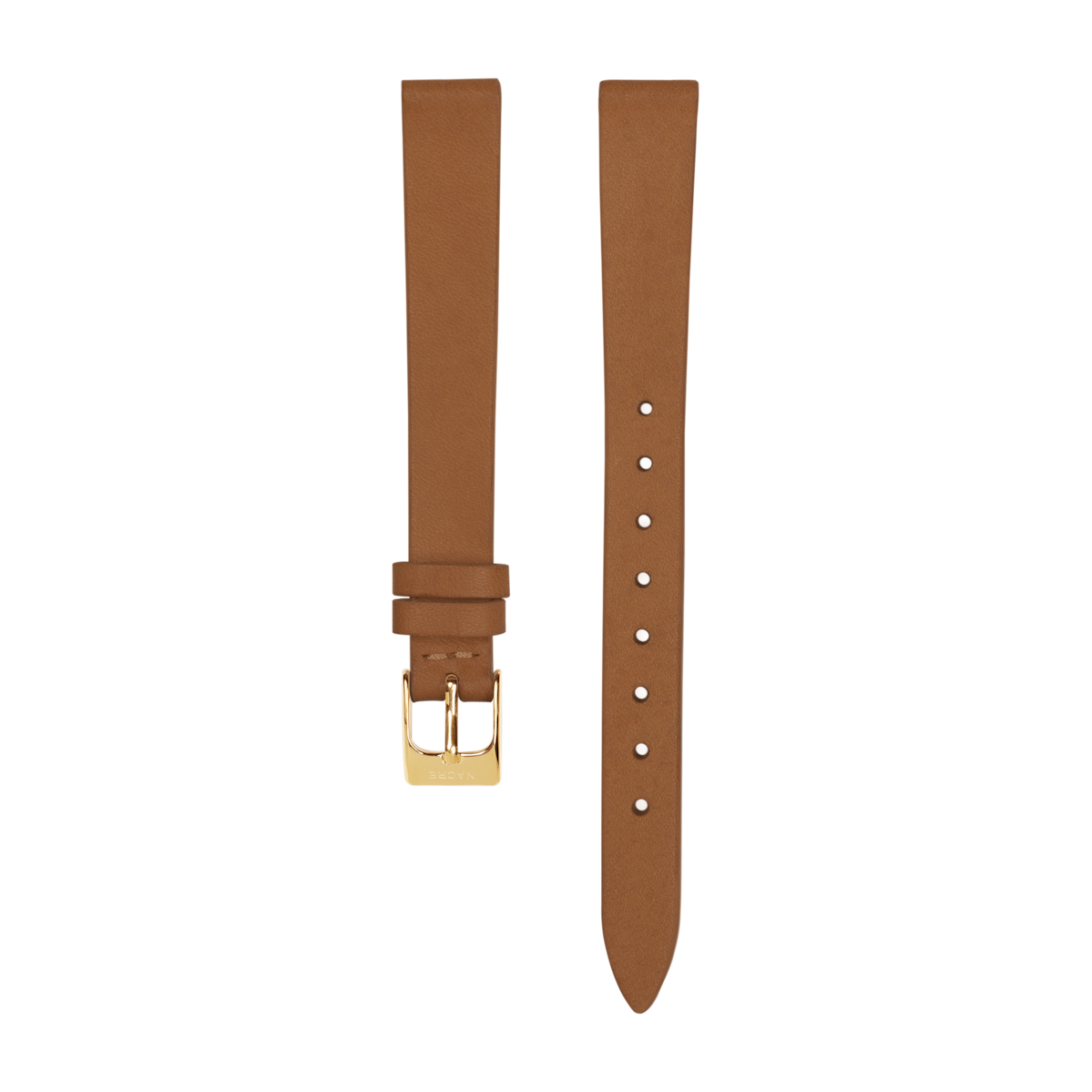 Strap - Italian Leather - Black Leather - Gold - 12mm